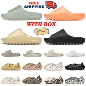 Met doos Designer Slides Slippers Glow Green Onyx Desert Sand Salt Foam Runner Sandalen Sliders Runners sandale Heren Dames Loafers Gratis verzending Schoenen US 13 EUR 48