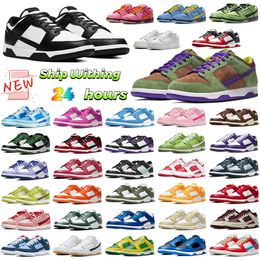 Ontwerper Panda hardloopschoenen Witte zwarte mannen sneakers Lows Triple Pink Green Glow Active Fuchsia University Blue Mens Dames Casual Trainers Flat Sneaker Dhgate