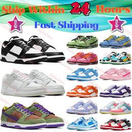 Panda Running Shoes White Blanc Black Men Sneakers bas Triple Rose Green Glow actif Fuchsia Mens Femmes Low Casual Casual Flat Sneaker Designer Dhgate Shoe