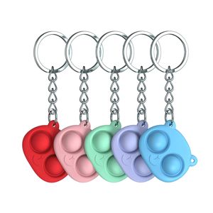 Panda Shape Push Pops Bubble Sensory Toy Sleutelhanger Fidget voor Autism Squishy Stress Reliever Speelgoed 0212