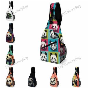 Panda Schoudertassen Geometrisch Papier Art Workout Borst Tas Mode Mannen Ontwerp Fiets Custom Sling Bag Casual Telefoon Kleine Tassen Jongen Reistassen 230726