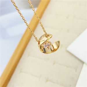 pandent ketting diamanten ketting roestvrijstalen sieraden Rhombic ananas maanster 18K roségouden zilveren moissanite ketting voor vrouw bruiloft cadeau