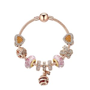 Armbanden DIY Strands Sweet Rose Golden Honeycomb Hanger Butterfly Bead