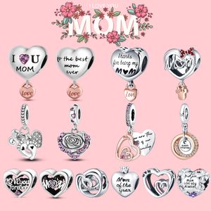 Pandora Original S925 Sterling Silver Charming Mothers' Day Gift Charm Love Love Mother Hanger Geschikt voor armband doe-het-zelf mode-sieraden