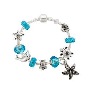Strands Ocean bracelet Turtle Dolphin Coral blue Crystal Starfish pendentif DIY accessoires