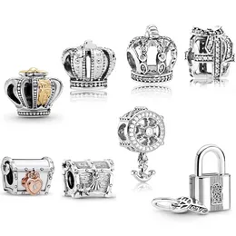 Pandora S925 Sterling Silver Empire Crown Treasure Box Charm es adecuado para pulsera DIY Joyería de moda