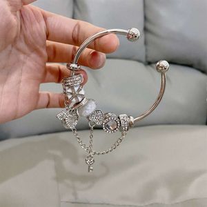 Pandorabracelet Instagram Niche Luxury Luxury Retro Designer Jewelry Style Bracelet, polyvalent pour femmes, ailes d'ange, receveur de rêve, princesse en fuite 542