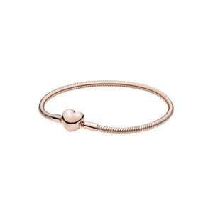 Pandoras – Bracelet de créateur pour femmes, qualité originale, bijoux, perles en argent, chaîne serpent, or Rose