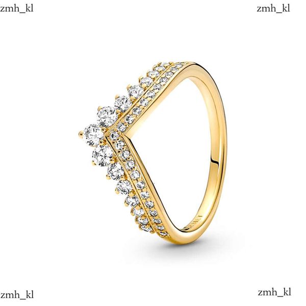Pandoras Ring Designer Bijoux Sier Women Ajustement Ring Original Heart Crown Crown Rings Gold plaqué zircon Sparkling Princess Bone Pandorabracelet 583