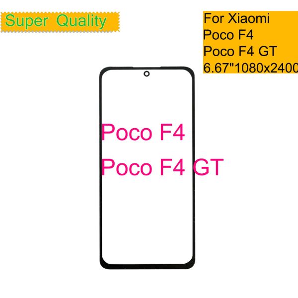 Panneau 10pcs / lot pour Xiaomi POCO F4 Écran tactile Panneau avant en verre extérieur pour Xiaomi Poco F4 GT LCD Verre avant avec colle OCA