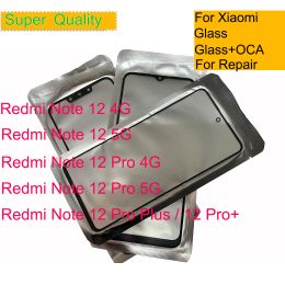 Panel 10pcs/lote para Xiaomi Redmi Note 12 Pro Plus más 4G 5G Pantalla táctil Panel de vidrio exterior de vidrio LCD con OCA
