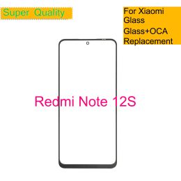 Panneau 10pcs / lot pour Xiaomi Redmi Note 12s Écran tactile Panneau avant en verre extérieur pour Redmi Note 12s LCD Verre avant avec OCA