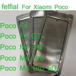 Panel 10pcs/lote Glass delantero+OCA LCD Lente exterior para Xiaomi Poco F4 GT M4 Pro 5G Panel de pantalla táctil