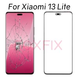 Panneau LCD Écran Verre avant pour Xiaomi 13 Lite 5G Lentes en verre extérieur avec remplacement OCA 2210129SG