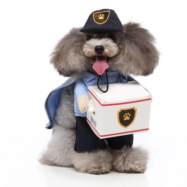 Costumes d'halloween pour chiens, Costume de courrier amusant pour chiens, déguisements, accessoires pour chiens de petite/moyenne/grande taille, vêtements pour animaux de compagnie