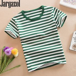 Panneaux jargazol t-shirt bébé garçon chemises pour enfants vêtements coton top couleurs rayures filles haut
