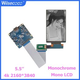 Panelen Wisecoco 5,5 inch 4K 2160x3840 Mono LCD -scherm 3D Printer Fog Monochrome LCDS Display TFT IPS -module MIPI -besturingsbord