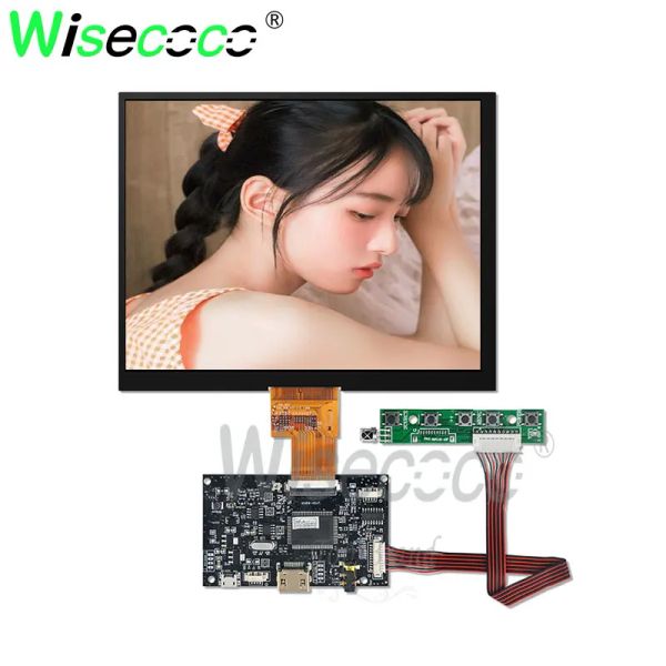 Paneles Wisecoco para portátil portátil Raspberry Pi 8 pulgadas LCD 1024*768 Pantalla IPS con LVD 40 Pins Board de controlador
