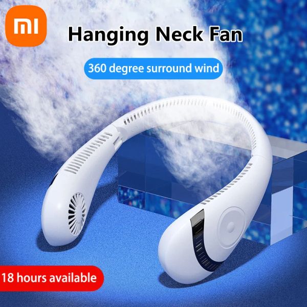 Panneaux Xiaomi Fan de cou sans fil portable USB USB RECHARGÉable Electric Mute Bladeless Mini Fans Climating Fraîcheur pour Sports Home