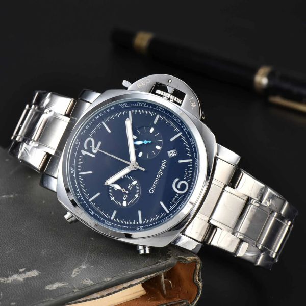 Paner luxe de haute qualité pour les concepteurs de montres pour hommes calendrier chronographe date 43mm cinq aiguilles tous les cadrans montres à quartz étanche montre de luxe montre saphir