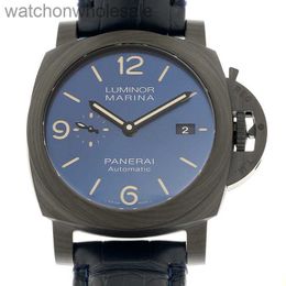 Paneraai Watches Designer for Men Women Original Senior Lumino Carbone Fibre 44mm Blue Face Mécanique pour hommes PAM01664