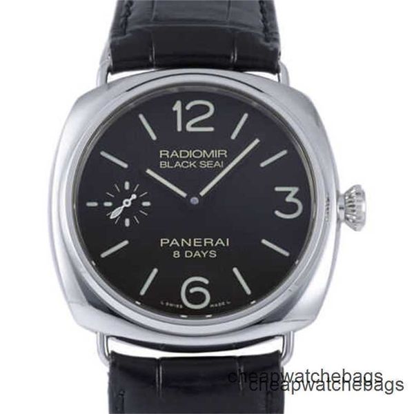 Panerai Relojes automáticos Reloj de movimiento suizo Diseñador Pam00609 Radiomir Sello negro 8 días Acciaio Relojes mecánicos automáticos Acero inoxidable completo resistente al agua