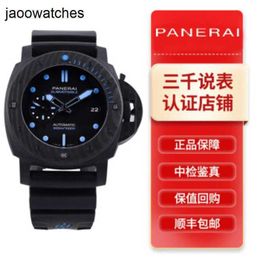 Panerai Watch Luminor Mens Watches Submersible Stealth Series PAM01616 Réserve de puissance mécanique automatique 72 heures Single Metter