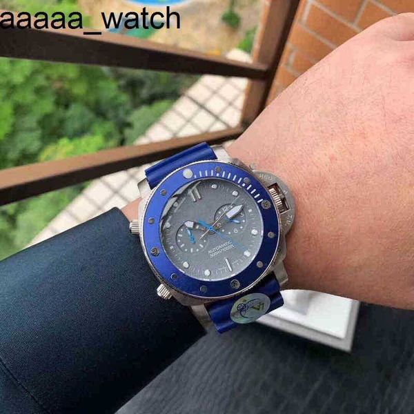 Panerass Watch Fashion Luxury Super 47 mm Metal Rotary Blue Ring Rubiern Band Smart 6FRC