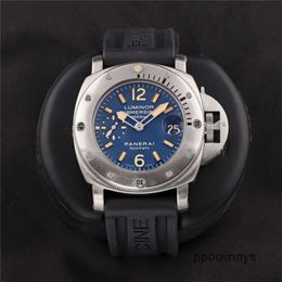 Panerei Relojes sumergibles relojes mecánicos Italia hecha La bomba luminor buceo 44 mm reloj 44 mm de acero inoxidable azul 156g