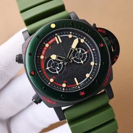 Paneri reloj Reloj para hombre buceo de gama alta mecánico bp fábrica movimiento fibra de carbono anillo negro boca agua verde bisel giratorio gradiente color literal alta calidad w