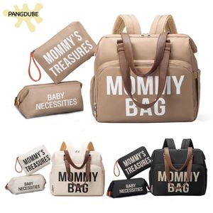 Pangdube 3pcSset Mommy Sac à main de grande capacité sac à main à la main pour maman Baby Nappy Maternity Bags 240408