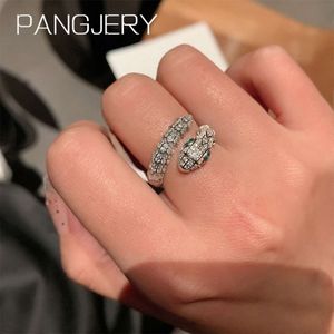 PANGJARY Sier couleur Serpentine anneau pour femmes Chic exagéré irrégulier Design à la mode exquis anniversaire bijoux cadeaux