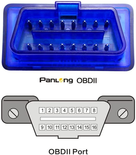 Panlong Bluetooth OBD2 OBDII Scanner de diagnostic de voiture Lecteur de code Check Engine Light pour Android - Compatible avec Torque Pro