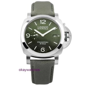 Pannerai horloge luxe ontwerper PAM0 44 mm gauge lumino -serie groen