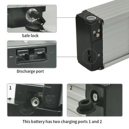 Bagagedrager Ebike-batterij 36V 48V 52V Lithinum-ionbatterij voor elektrische fiets 1000W 750 W 500W (met oplader)