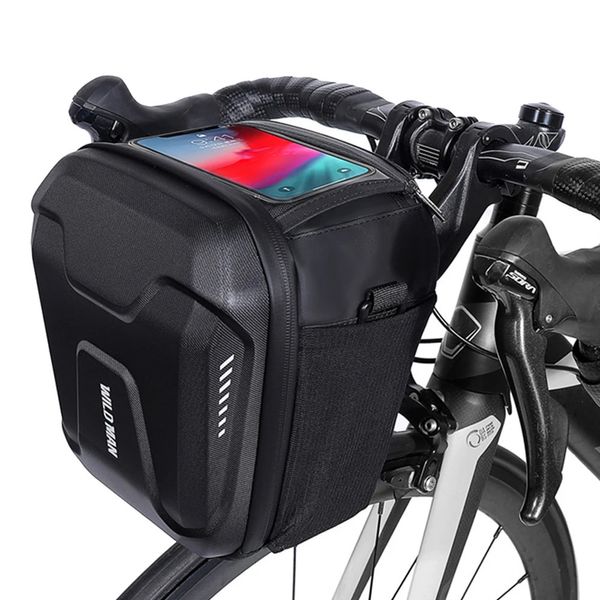 Bolsas de alforjas 15L Bolsa de bicicleta Cabeza de bicicleta Sillín colgante Scooter eléctrico impermeable EVA Manillar de cáscara dura MTB Accesorios 231017