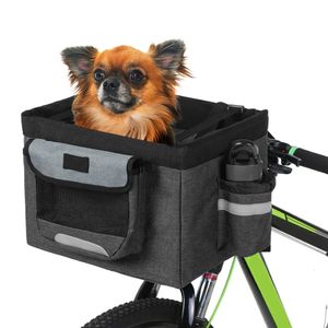 Fietstassen Tassen 18L Opvouwbare Oxford Stof Fietsmand 10kg Belasting Fietsstuur Voortas Box Hond Kat Fietsaccessoires Voor Hond 231005