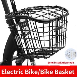 1pc robuste vélo vélo panier vélo avant panier vélo électrique panier vélo scooter support de rangement vélo scooter accessoire 231005