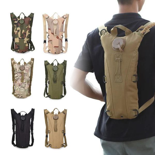 Sacs sacs 3L Hydratation tactique sac à dos Sac à eau militaire avec vessie intérieure pliage sportif fonctionnant à cyclisme Système de sac à dos 230811