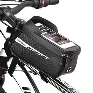 Fietstassenzakken fietsen frame voorste bovenste buis fietsen reflecterende 65in telefoonhoesje touchscreen pannier mtb mountain bike accessoires 221201