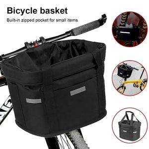 Sacoches Sacs Panier de guidon de vélo Sac de cadre avant pliable Shopping Navettage Randonnée Pet Outdoor Mountain Bike Bike Pouch 230928