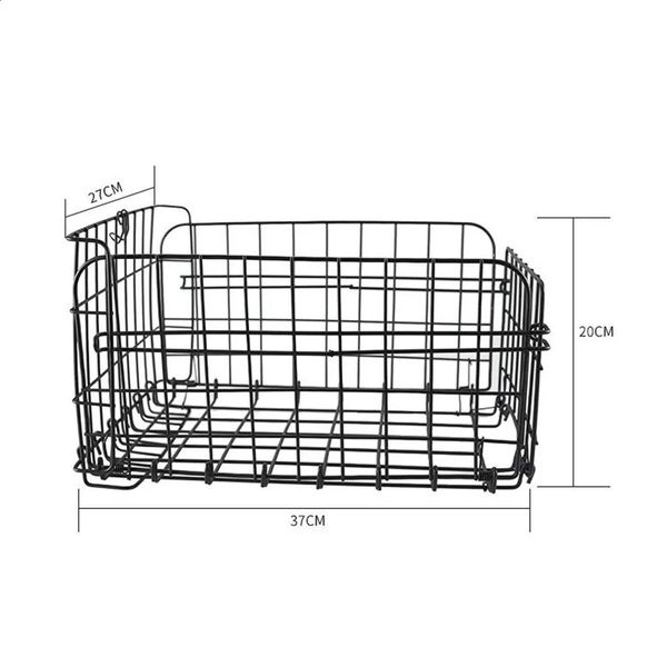 Bolsas de alforjas Bicicleta de acero inoxidable Cesta trasera trasera Bicicleta Marco de coche plegable Estante de verduras Gran capacidad para bolsa de estudiante Caja de herramientas 231030