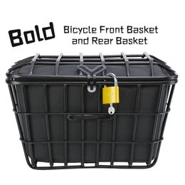 Bolsas de alforjas Bold Bicicleta Cesta delantera y vehículo eléctrico trasero Almacenamiento grande para casco de bicicleta de montaña 231017