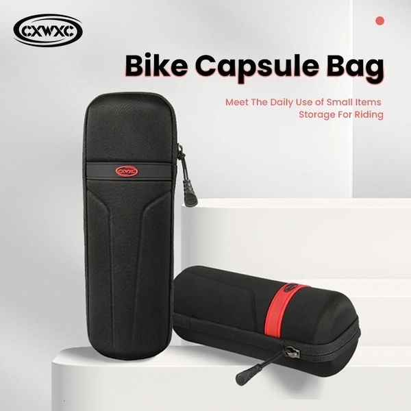 Sacoches Sacs CXWXC Vélo Cadre Sac Vélo Boîte De Rangement Imperméable À La Pluie Vélo Capsule Builtin Mesh Bouteille Canettes Réparation Outil Kit Down Tube 230525