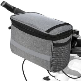 Fietstassen Fietsen Fiets Geïsoleerde Front Bag Mtb Stuurtas Mand Fietstas Koeltas met Reflecterende Strip 230725