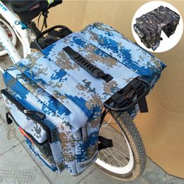 Fietstassen Tassen Fietsen Double Side Bagagedrager Bike 2 In 1 Camo Trunk Bag Mountain Road Fiets Tail Seat Pannier Pack Bagage 230607