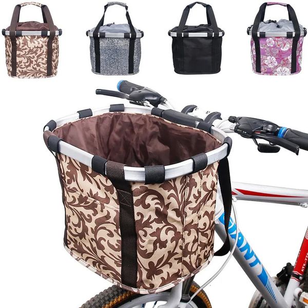 Sacs de sacoches Sac de tube avant de vélo pliable Sac de guidon de vélo étanche Pack de panier de cadre avant de vélo Accessoires de vélo Paniers de vélo 231005