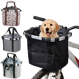 Bolsas para alforjas Cesta delantera para bicicleta de montaña Bolsa para transporte de mascotas Cesta para bicicleta plegable y desmontable Cesta para bicicleta portátil Carga de 5 kg 231005