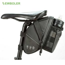 Alforjas bolsas NEWBOLER bicicleta Bag1.5L repelente duradero reflectante MTB Road con botella de agua bolsillo bolsa de bicicleta accesorios 0201