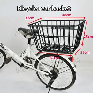 Bolsas de alforjas Cesta trasera para bicicleta Bolsa para bicicleta Gran capacidad Alambre de metal Cesta para bicicleta Cubierta impermeable a prueba de lluvia Bolsa para bicicleta Accesorios para bicicletas 231005